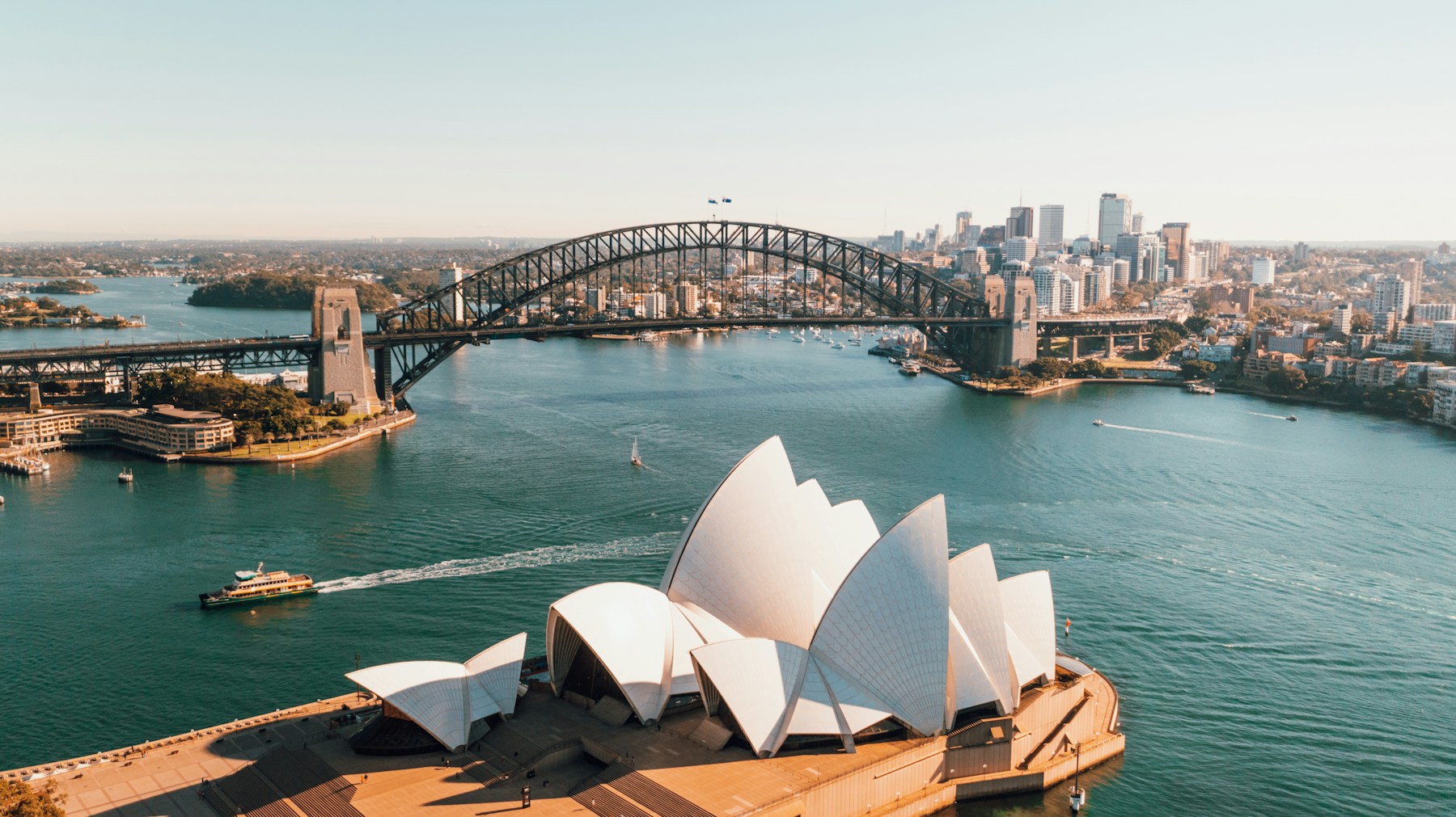 Sydney Opera House and harbour in Australia